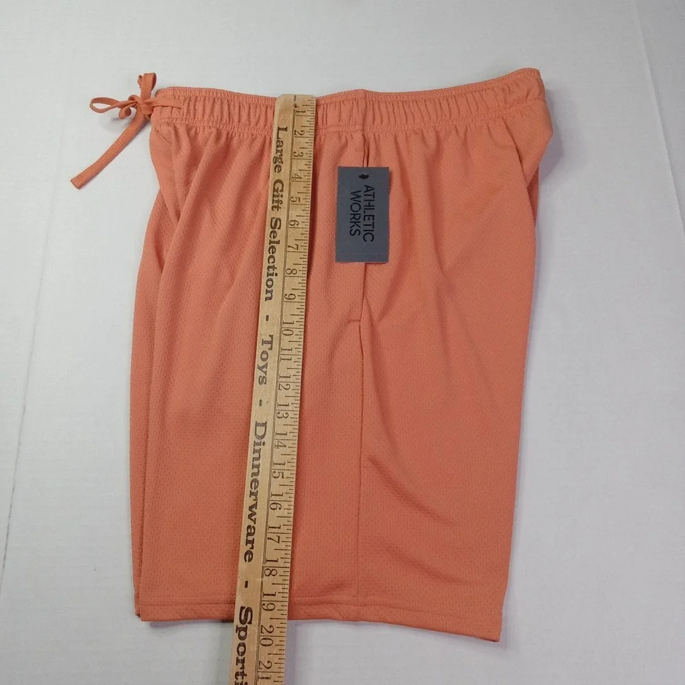 2 Athletic Works Men's Core Knit Shorts Size M (32-34) Blk Orange 9